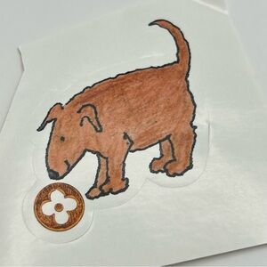 Louis Vuitton Brown Dog Sticker